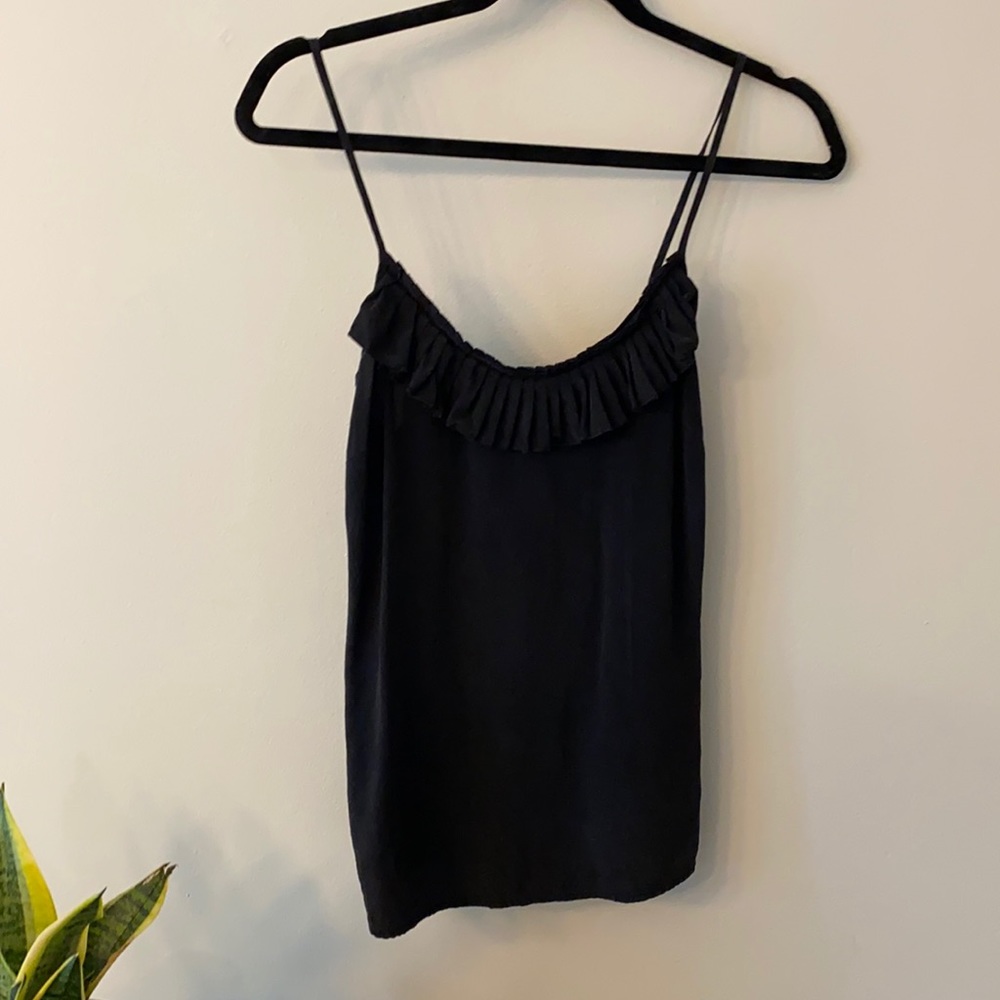 Joe’s black ruffled tank top size small